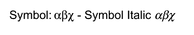 The new font Symbol Italic