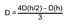 D = #frac{4D(h/2) - D(h)}{3}