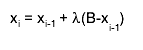 x_{i} = x_{i-1} + #lambda(B-x_{i-1})
