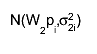 N(W_{2}p_{i},#sigma_{2i}^{2})