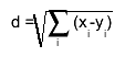d = #sqrt{#sum_{i} (x_{i}-y_{i})}