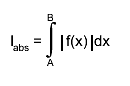 I_{abs} = #int^{B}_{A} #||{f(x)}dx