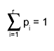#sum_{i=1}^{r} p_{i} = 1