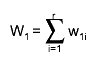 W_{1} = #sum_{i=1}^{r} w_{1i}