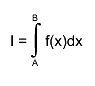 I = #int^{B}_{A} f(x)dx