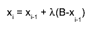 x_{i} = x_{i-1} + #lambda(B-x_{i-1})