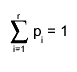 #sum_{i=1}^{r} p_{i} = 1