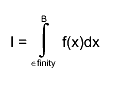 I = #int^{B}_{#infinity} f(x)dx