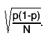 #sqrt{#frac{p(1-p)}{N}}.