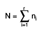 N = #sum_{i=1}^{r} n_{i}