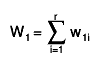 W_{1} = #sum_{i=1}^{r} w_{1i}