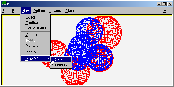 Invoking external 3D viewers from canvas menus