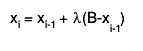 x_{i} = x_{i-1} + #lambda(B-x_{i-1})